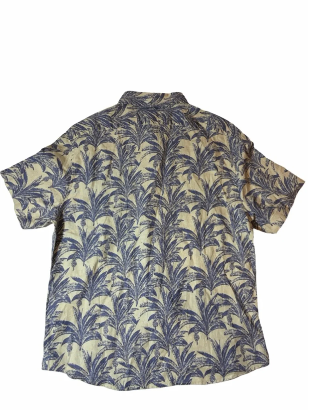 Banana Republic 100% Linen Palm Print Hawaiian Button Shirt Mens M